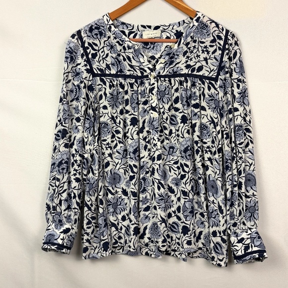 Lucky Brand Women's Boho Peasant Long Sleeve Blouse Top Sz XL Gypsy Hippie FLAW - Picture 1 of 11